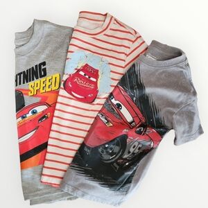 Disney Cars Lightning McQueen Kids T-Shirt Set - Red, Gray, and White